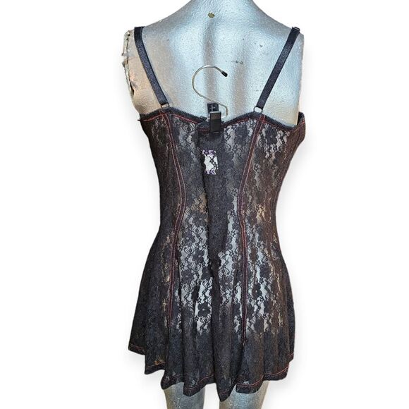 ✨ Intimate Attitudes Corset Dress – Black/Red, Size 2XL ✨🖤❤️ - Picture 9 of 11